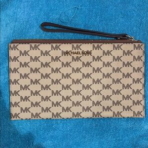Michael Kors Signature Beige and Brown Clutch